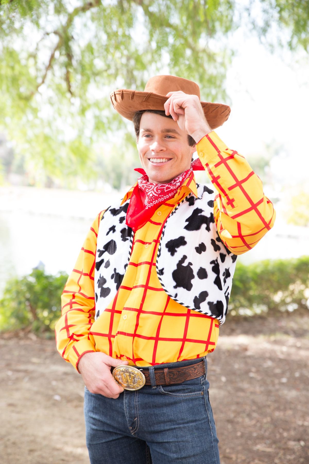 Woody character at birthday party