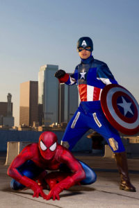 spiderman and captain American party characters for hire in Los Angeles