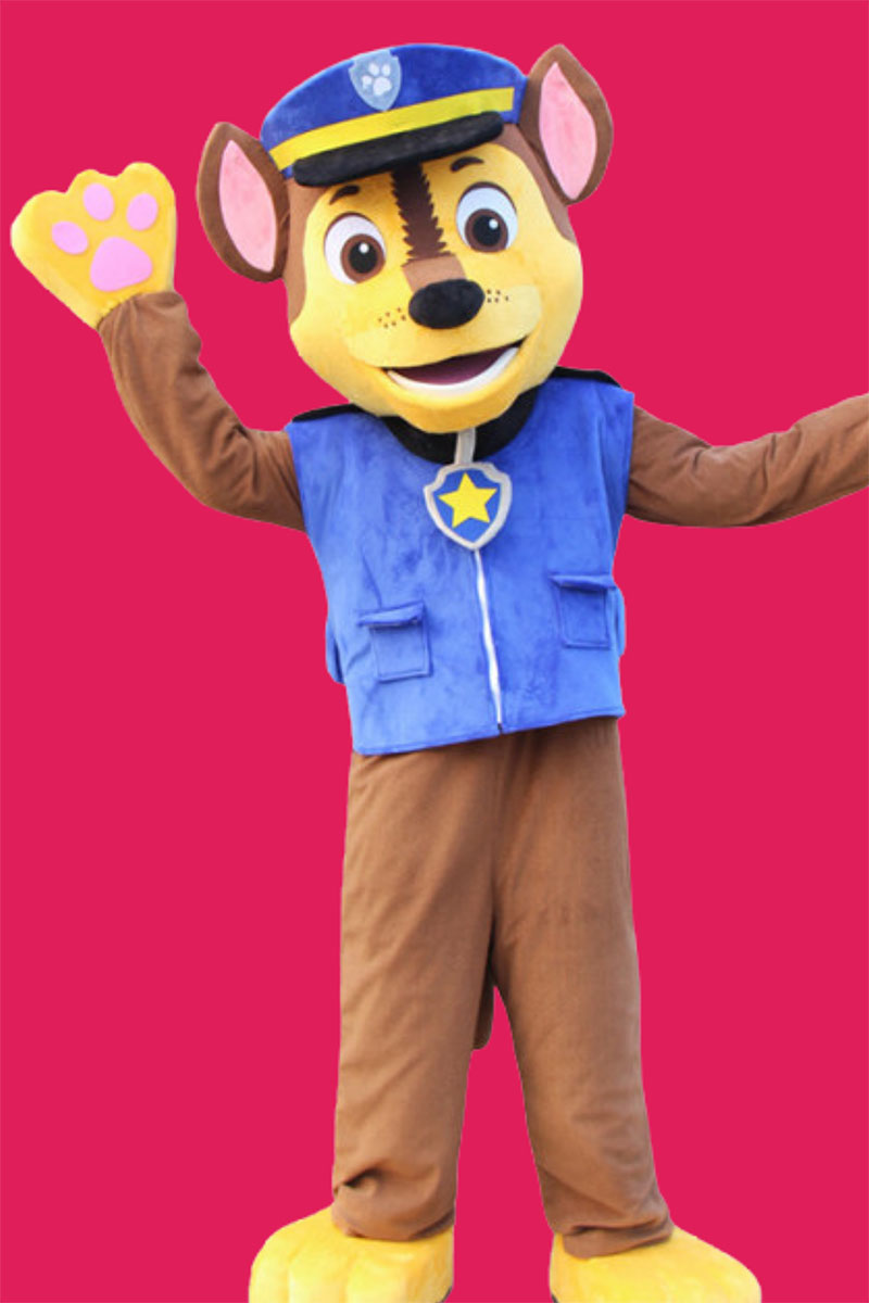 chase paw patrol party characters, Los Angeles mascot characters